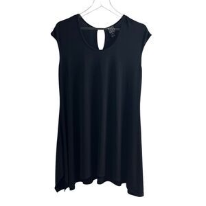 Clara‎ Sunwoo Black Asymmetrical Hem Sleeveless Tunic Dress Black Medium